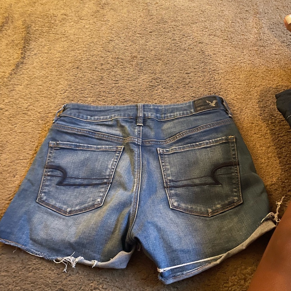 Mid wash American eagle jean shorts
